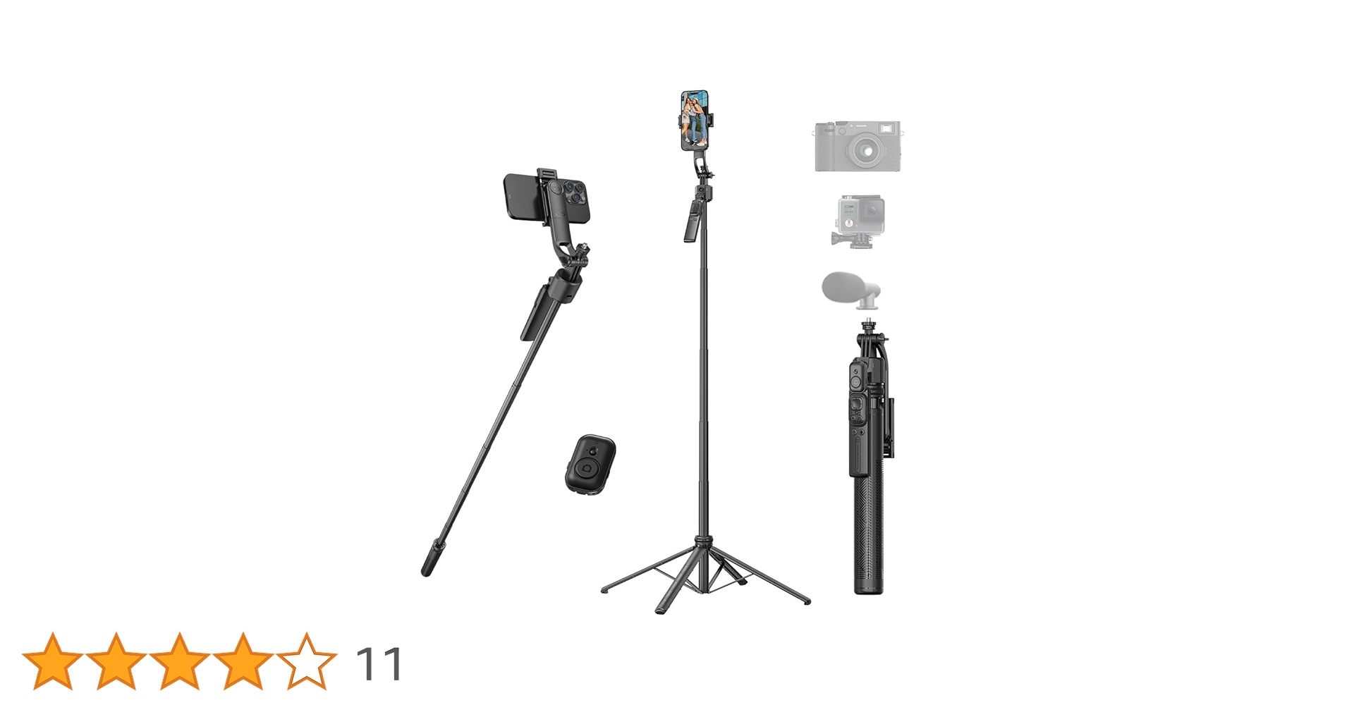 Amazon | MOSENMO 自撮り棒 スマホ三脚 じどり棒 自動追跡 360°回転